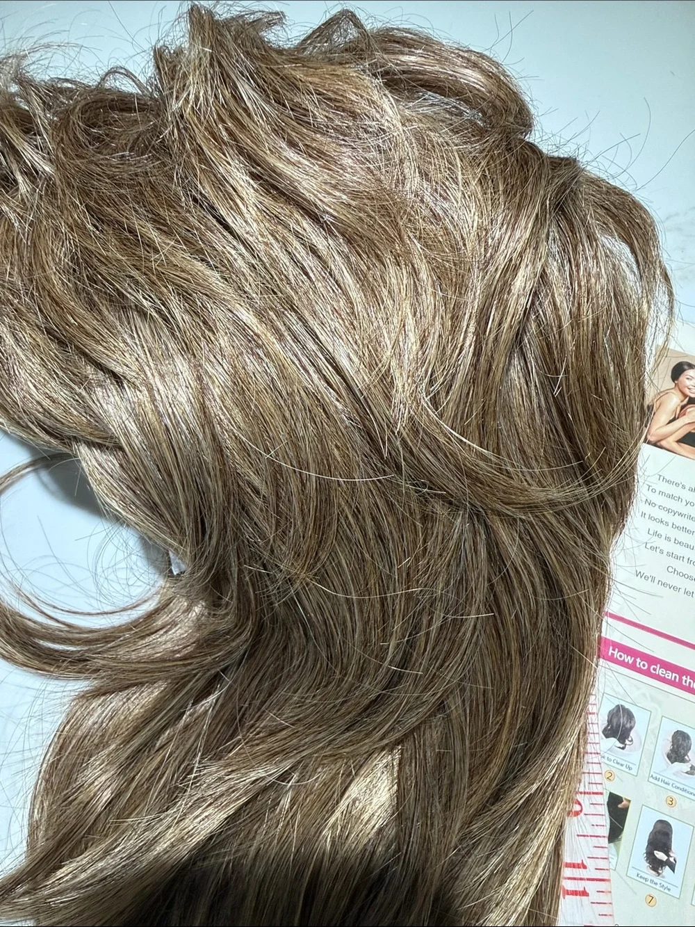 HAIR, 18” Layered, Free Part with Bangs Light Brown/Dark Blonde
